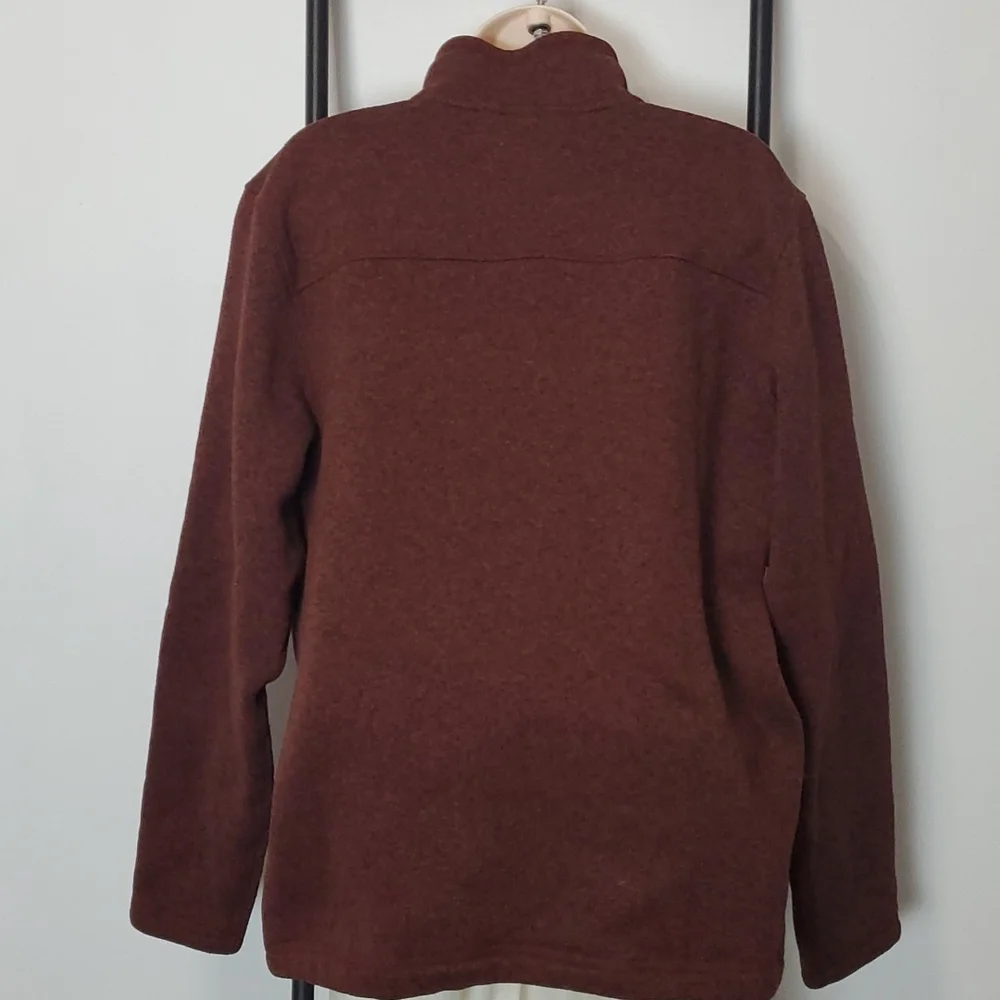 The North Face fleece burgundy half zip long sleeve men size L